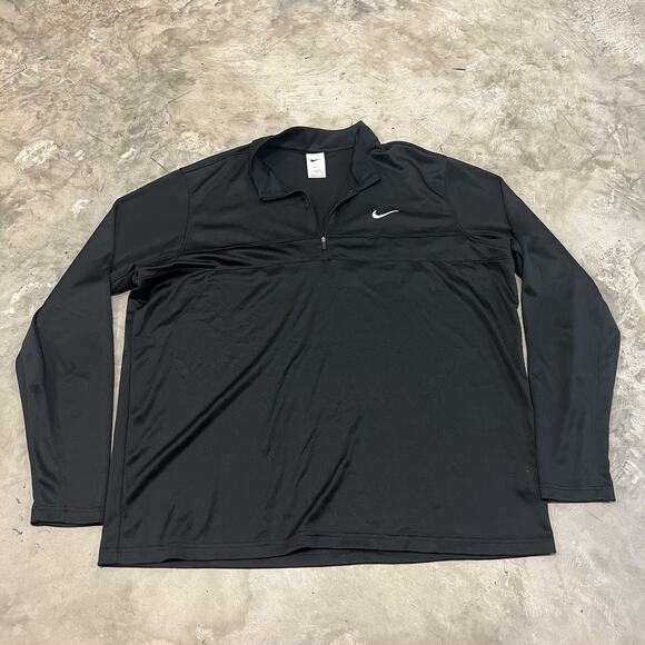 Nike Pullover Mens 2XL TALL Black Dri-FIT 1/4 Zip Golf Sweater CK6076-010 - Picture 1 of 6